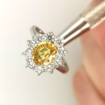 Yellow sapphire and diamonds ring