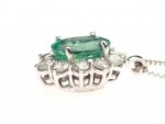 Emerald and diamond necklace 0.41ct