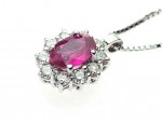 Ruby and diamond necklace 0.41ct