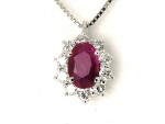 Ruby and diamond necklace 0.22ct