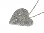 Diamond heart pave necklace 0.93ct