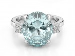 Italian aquamarine and diamond ring 0.12ct