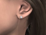 Single diamond earrings 0.3ct