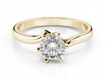 Solitaire setting 6 prongs yellow gold 