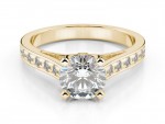 Solitaire setting 5 prongs yellow gold 