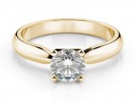 Solitaire setting 4 prongs yellow gold 