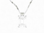 Emerald shaped diamond necklace setting wire 4 prongs