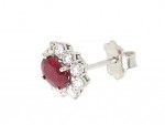 Ruby and diamond earrings 0.9ct