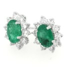 Emerald and diamond earrings 0.9ct