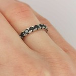 Eternity ring with natural black diamonds
