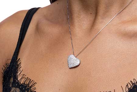 Pave style and single diamond necklaces